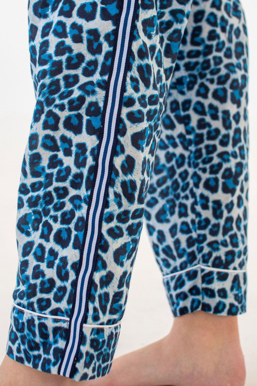 Blue leopard print pyjamas sale