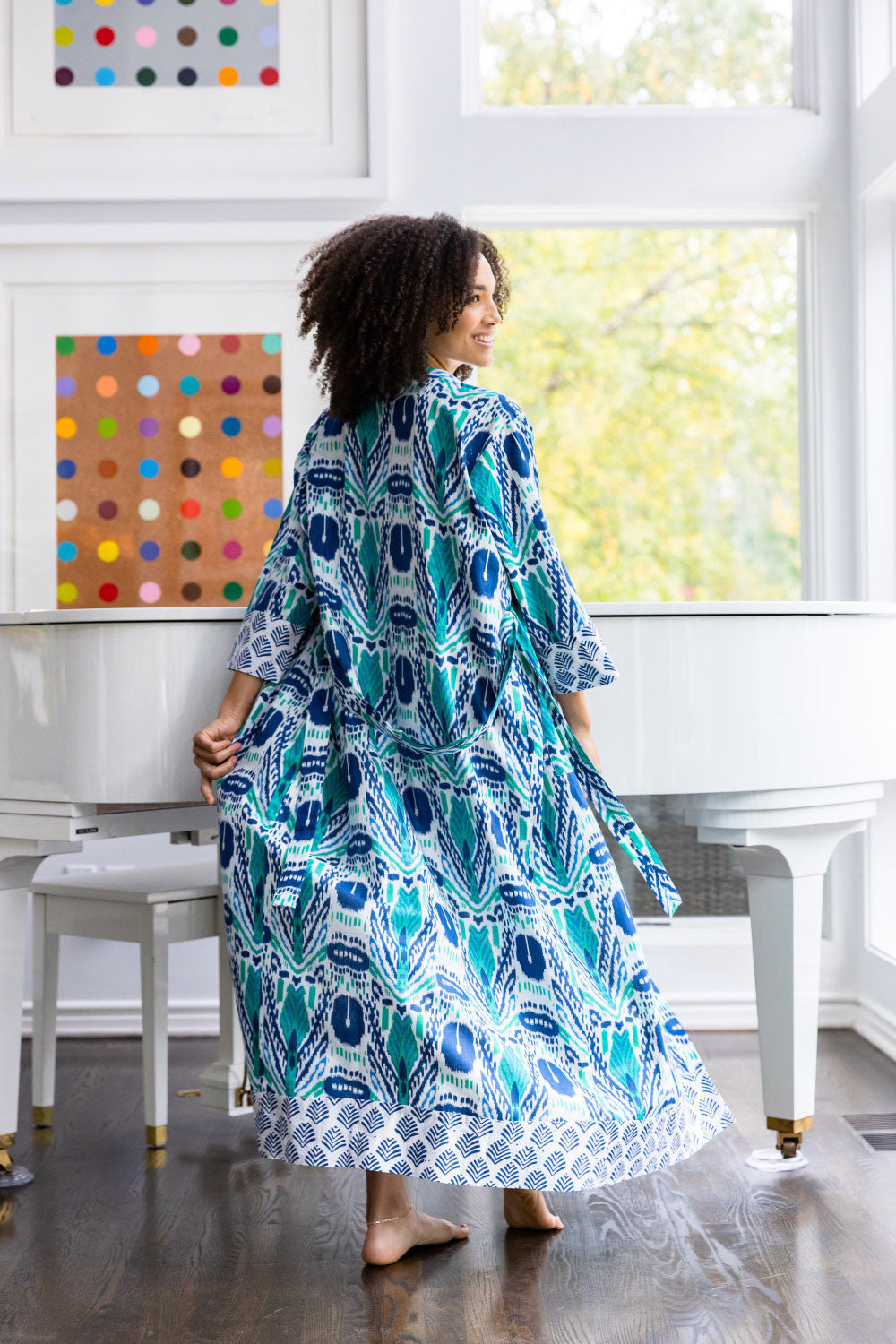 【ULLALA】Mui Ne Long Sleeve Robe Blue Green Lamu Blu Robe – nightrose